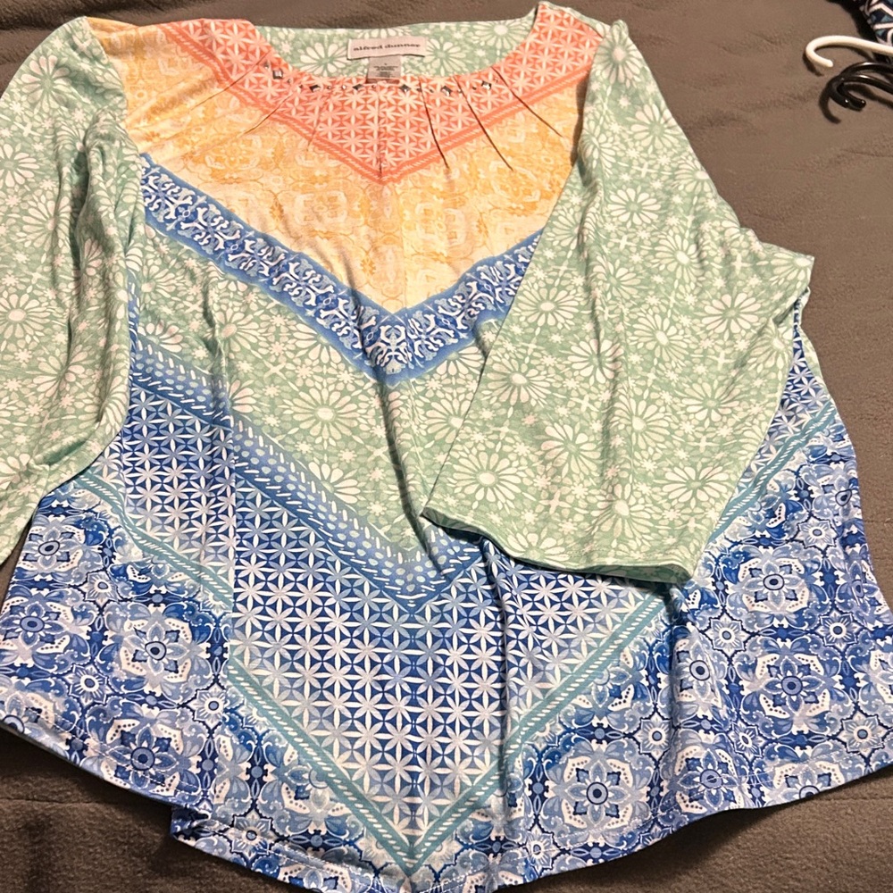 Alfred Dunner Pastel Patchwork Blouse